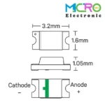ال ای دی قرمز پکیج SMD 1206 - تصویر 2