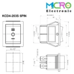 کلید راکر شستی بزرگ سه حالته KCD4-203S 6PIN - تصویر 2
