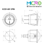 کلید راکر گرد دوحالته KCD1-601 3PIN - تصویر 4