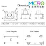 تک سوئیچ 4.5x4.5x4mm پکیج SMD - تصویر 3