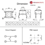 تک سوئیچ 6x6x11 4PIN پکیج DIP - تصویر 4