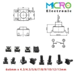 تک سوئیچ 6x6x5.5 4PIN پکیج SMD - تصویر 4