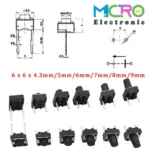 تک سوئیچ 6x6x6.5 2PIN پکیج DIP - تصویر 7