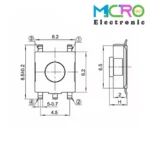 تک سوئیچ مربعی 6x6x3.1 4PIN پکیج SMD کد7 - تصویر 2
