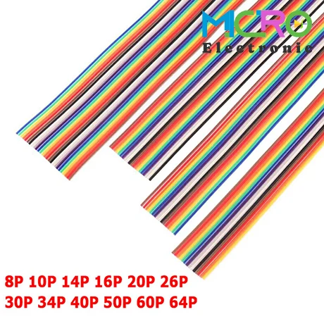 flatcolor-1 کابل فلت 14 رشته رنگی IDC خور (1 متری) - تصویر 1