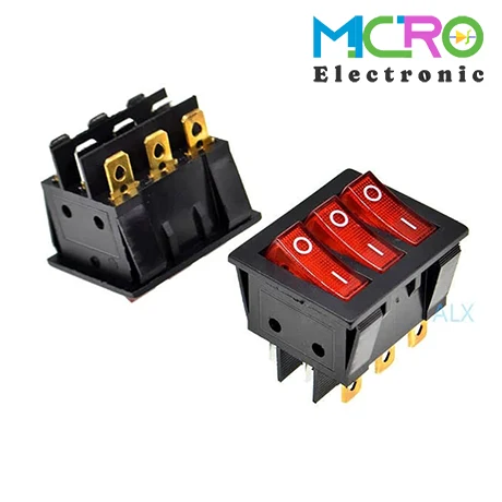 کلید راکر باریک چراغدار سه پل KCD3-301N-1 کلید راکر باریک چراغدار سه پل KCD3-301N - تصویر 1