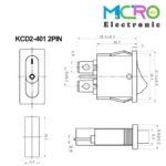 کلید راکر باریک کوچک KCD2-401 - تصویر 2