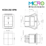 کلید راکر بزرگ دوحالته KCD4-202 6PIN - تصویر 2