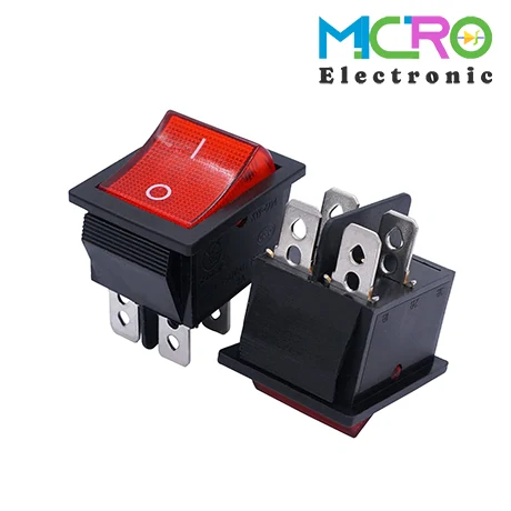 کلید راکر بزرگ چراغدار KCD4-102N 4PIN 30A-1 کلید راکر بزرگ چراغدار KCD4-102N 10A - تصویر 1