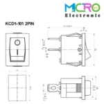 کلید راکر دو حالته KCD1-101 2PIN - تصویر 2