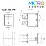 کلید راکر دو حالته KCD1-101 4PIN - تصویر 2