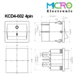 کلید راکر دوحالته پهن KCD4-602 - تصویر 2