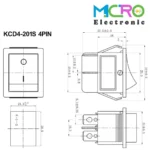 کلید راکر بزرگ دوحالته KCD4-201 4PIN - تصویر 2