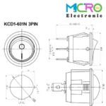 کلید راکر گرد چراغدار KCD1-601N - تصویر 2