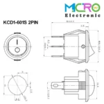 کلید راکر گرد کوچک KCD1-601S - تصویر 2