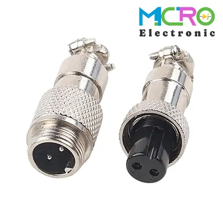GX12-Aviator-2pin-1 کانکتور نظامی بین راهی GX12 2Pin - تصویر 1