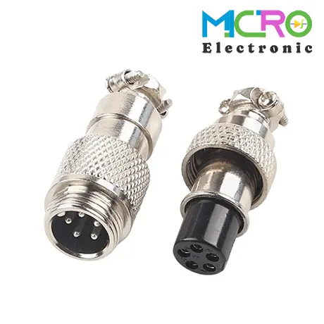 GX12-Aviator-5pin-1 کانکتور نظامی بین راهی GX12 5Pin - تصویر 1