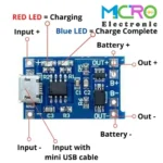 ماژول شارژر باتری لیتیومی TP4056 با کانکتور micro-USB همراه با مدار حفاظت - تصویر 3