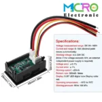 ولتمتر و آمپرمتر DC روپنلی 10 آمپر 0v-100v قرمز - تصویر 6
