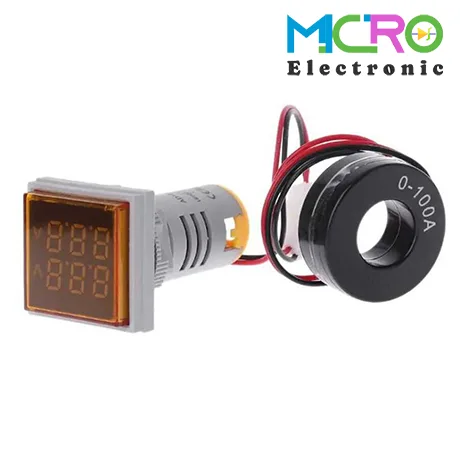 ولتمتر و آمپرمتر چراغ سیگنالی AC500V-100A زرد مربعی مدل AD16-22FVA-3 ولتمتر و آمپرمتر چراغ سیگنالی AC500V-100A زرد مربعی مدل AD16-22FVA - تصویر 1