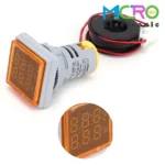 ولتمتر و آمپرمتر چراغ سیگنالی AC500V-100A زرد مربعی مدل AD16-22FVA - تصویر 3