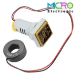 ولتمتر و آمپرمتر چراغ سیگنالی AC500V-100A زرد مربعی مدل AD16-22FVA - تصویر 4