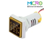ولتمتر و آمپرمتر چراغ سیگنالی AC500V-100A زرد مربعی مدل AD16-22FVA - تصویر 5
