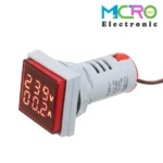 ولتمتر و آمپرمتر چراغ سیگنالی AC500V-100A قرمز مربعی مدل AD16-22FVA - تصویر 3