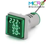 ولتمتر، آمپرمتر و فرکانس متر چراغ سیگنالی AC500V-100A-75Hz سبز مربعی مدل AD16-22FVAH - تصویر 5